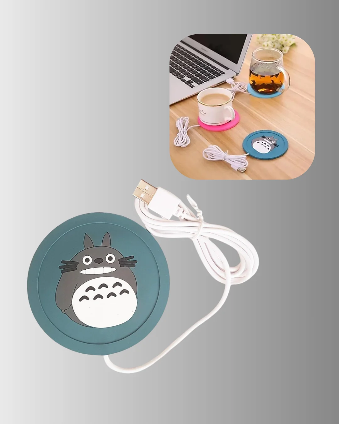 Totoro Figürlü USB Bardak Isıtıcı Sıcak Tutucu Mat 60 Derece Maksimum