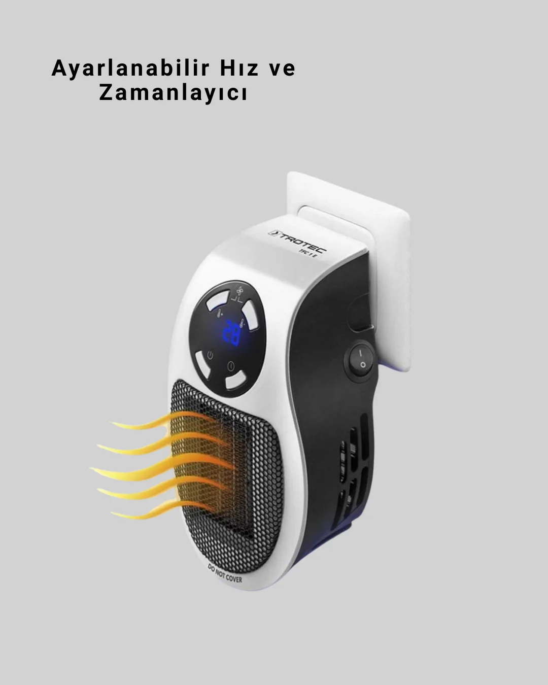 Uzaktan Kumandalı Priz Tipi Seramik Isıtıcı Zaman Ayarlı