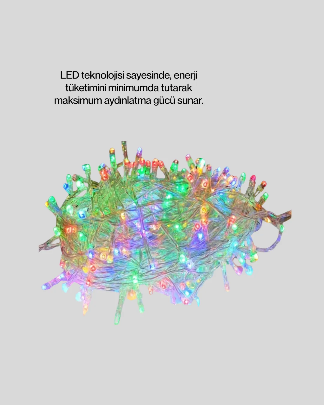 5 Metre Şeffaf Kablo LED Peri Işığı 50 Ampullü Dekoratif Led Yeni Nesil