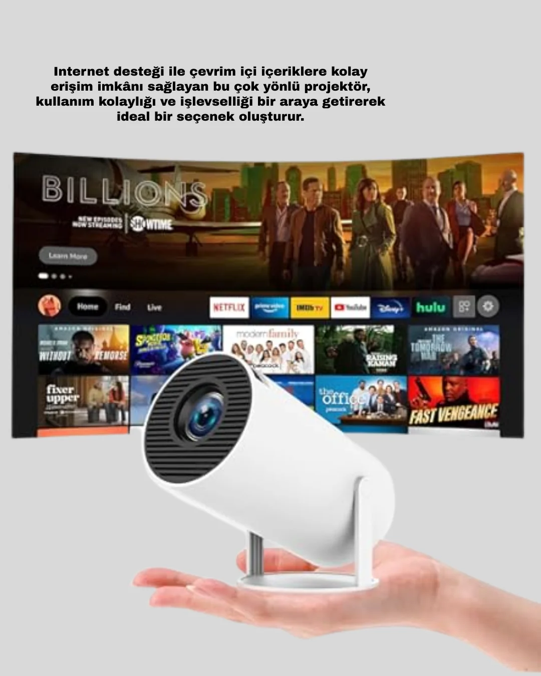 2.4G Kablosuz Destekli Oyun ve Film Projeksiyonu Ev Kullanımı İçin