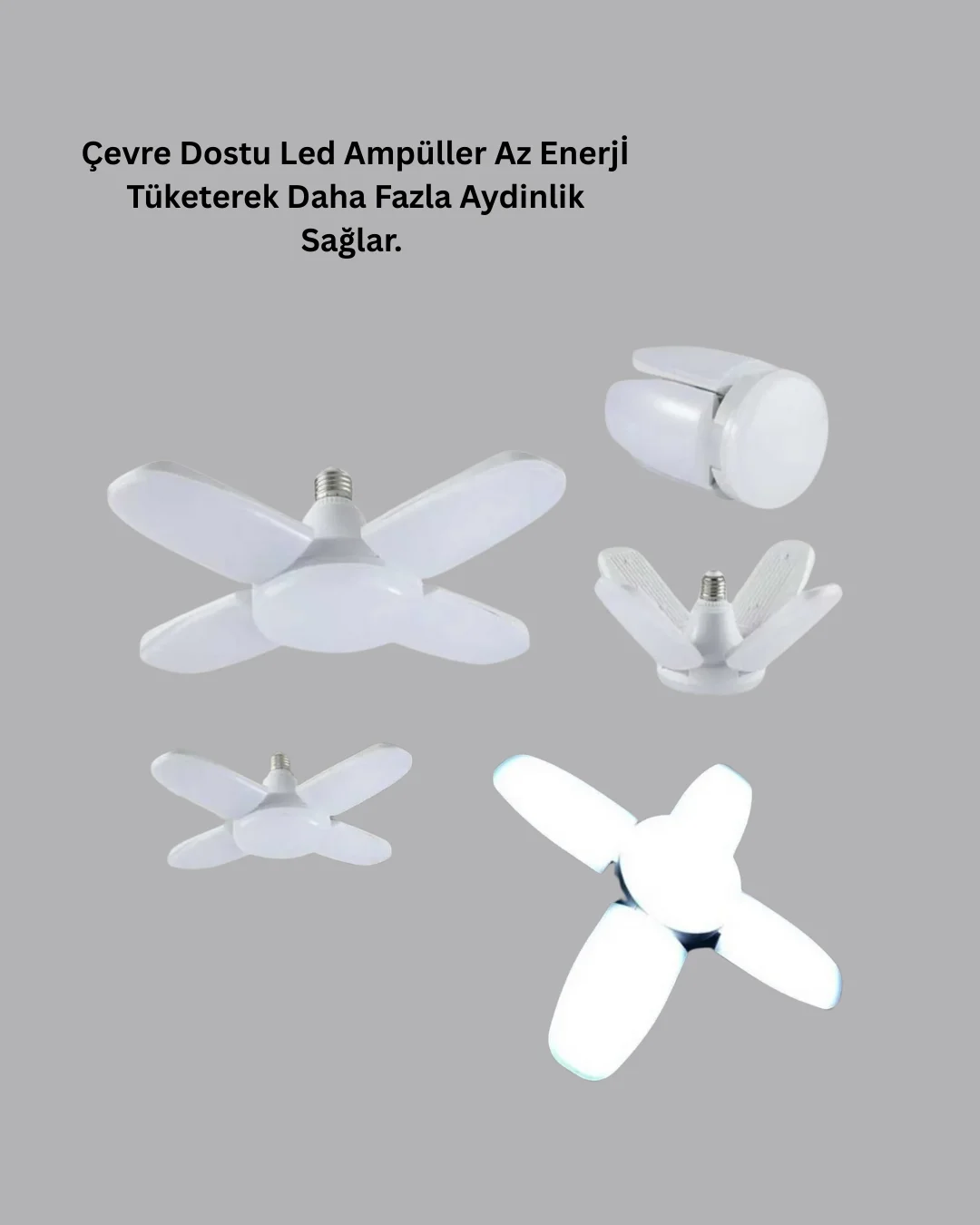 Enerji Tasarruflu LED Ampül 60 Watt 4 Kollu Beyaz Işık
