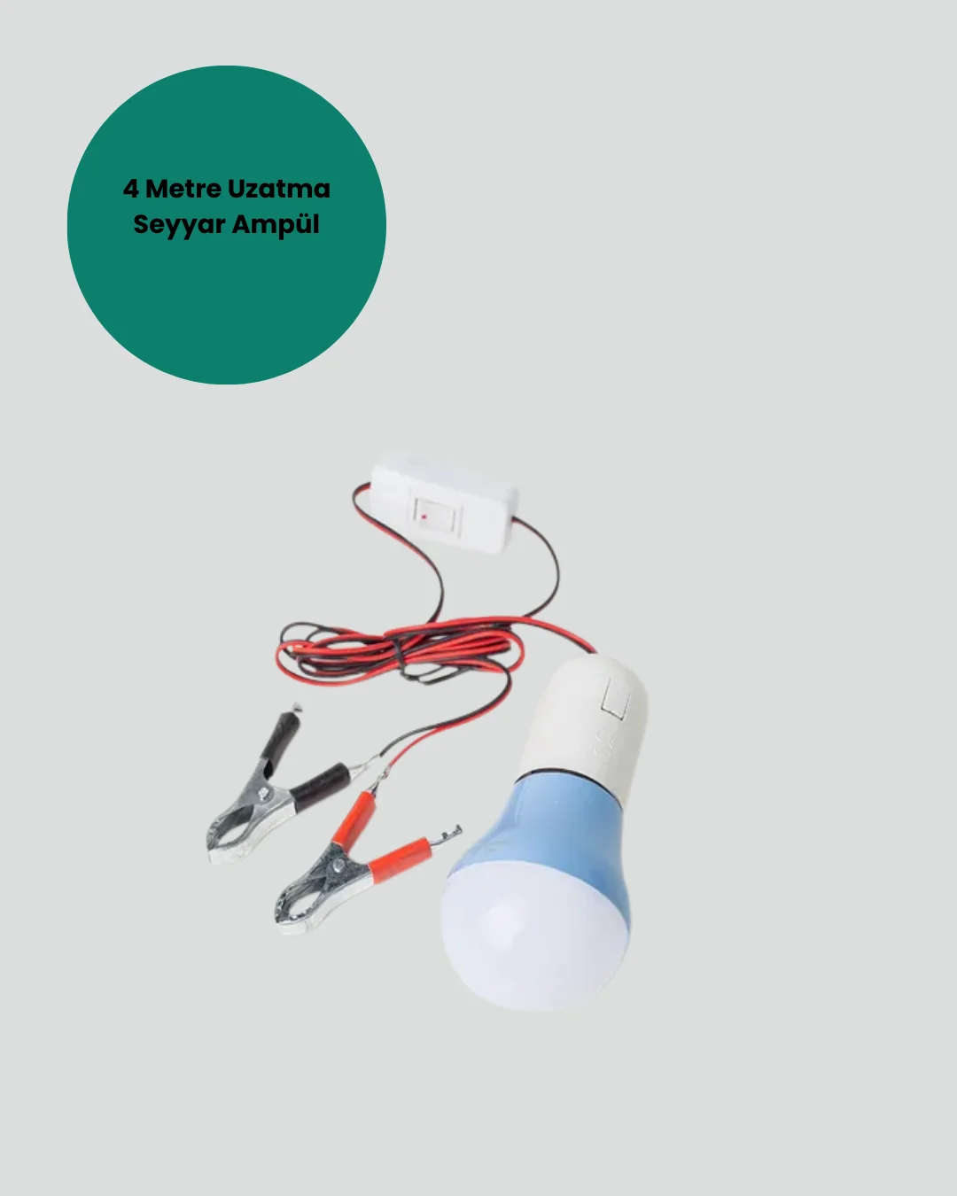 Timsah Kıskaçlı 12V LED Ampul Kamp ve Acil Durum Lambası