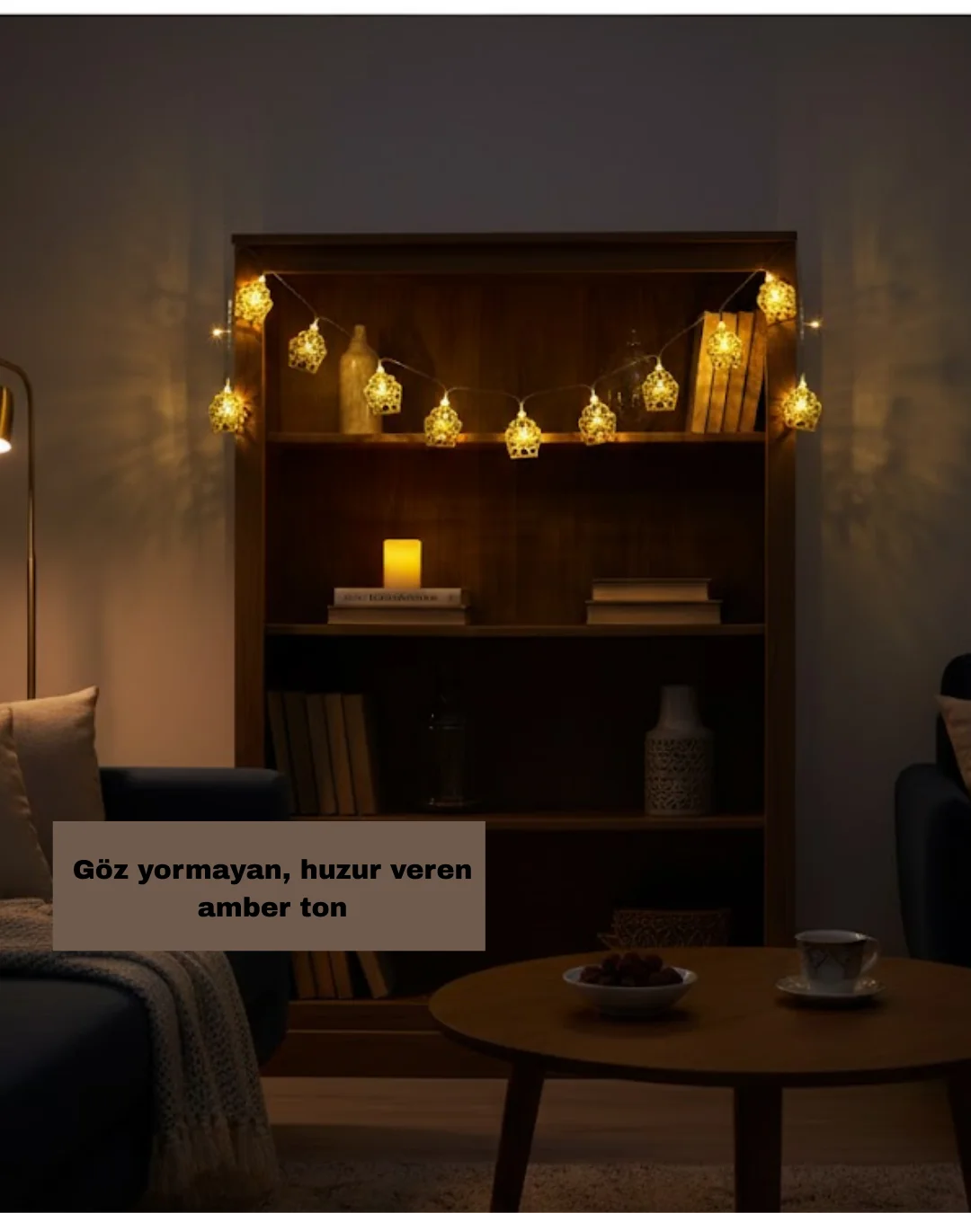 Ramazan ve Bayram Dekoratif LED Işık Cami Figürlü Sıcak Sarı Aydınlatma