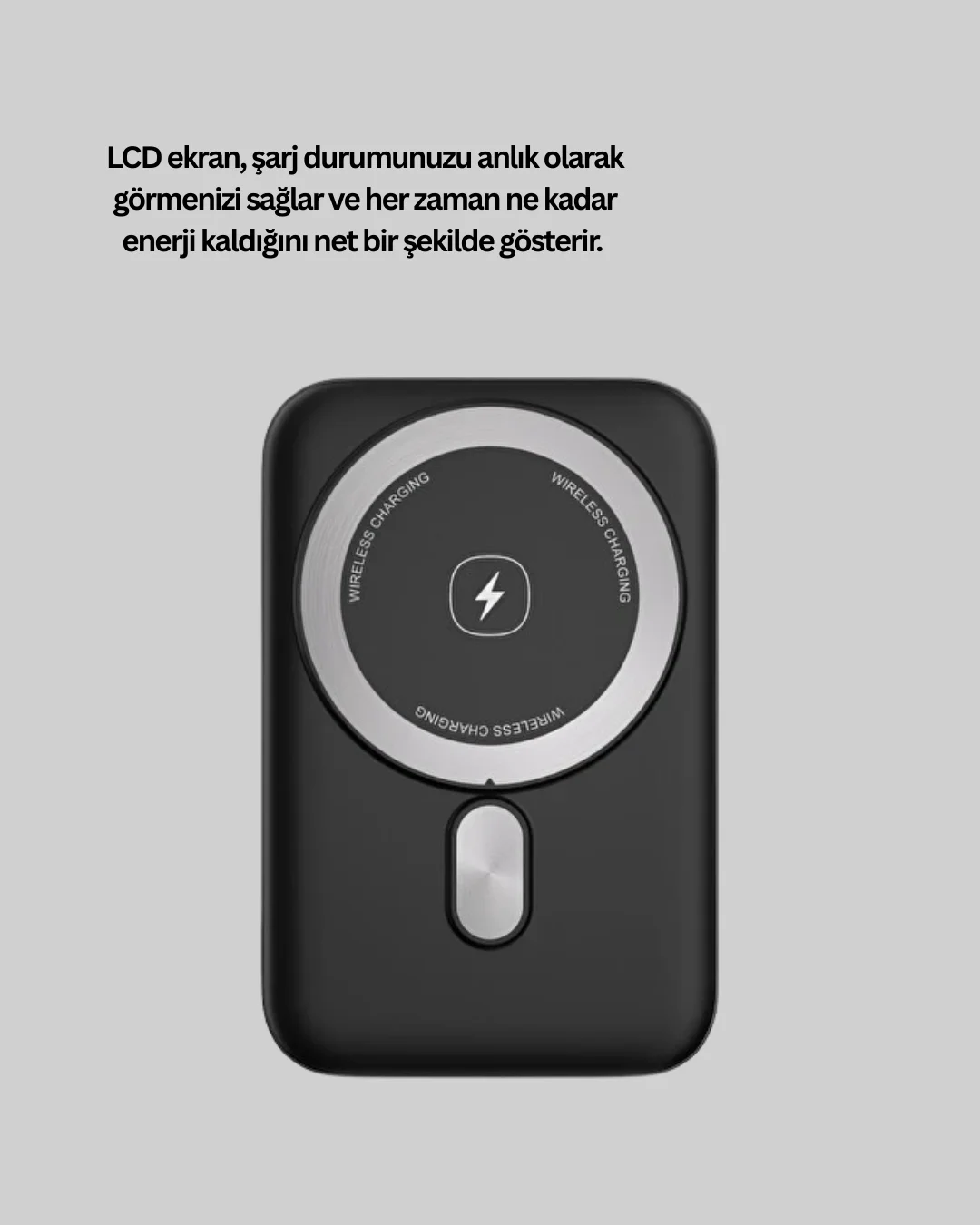 Manyetik Kablosuz Powerbank 22.5W Hızlı Şarj LCD Göstergeli Yeni Nesil