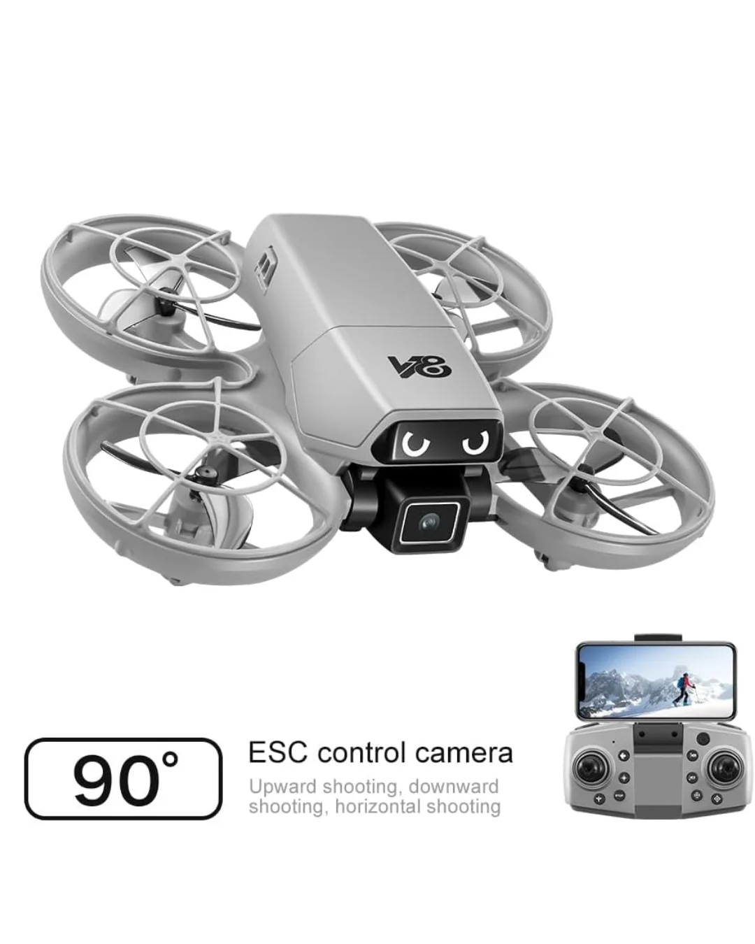 LED Işıklı Mini Drone Kameralı Headless ve APP Destekli