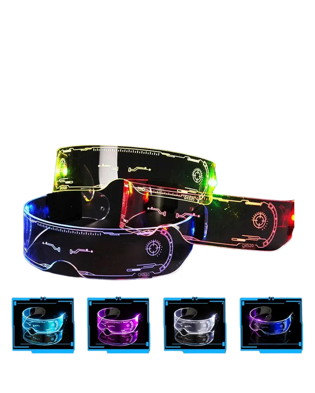 Cyberpunk LED Gözlük Çok Modlu Işıklı Parti ve Festival Aksesuarı