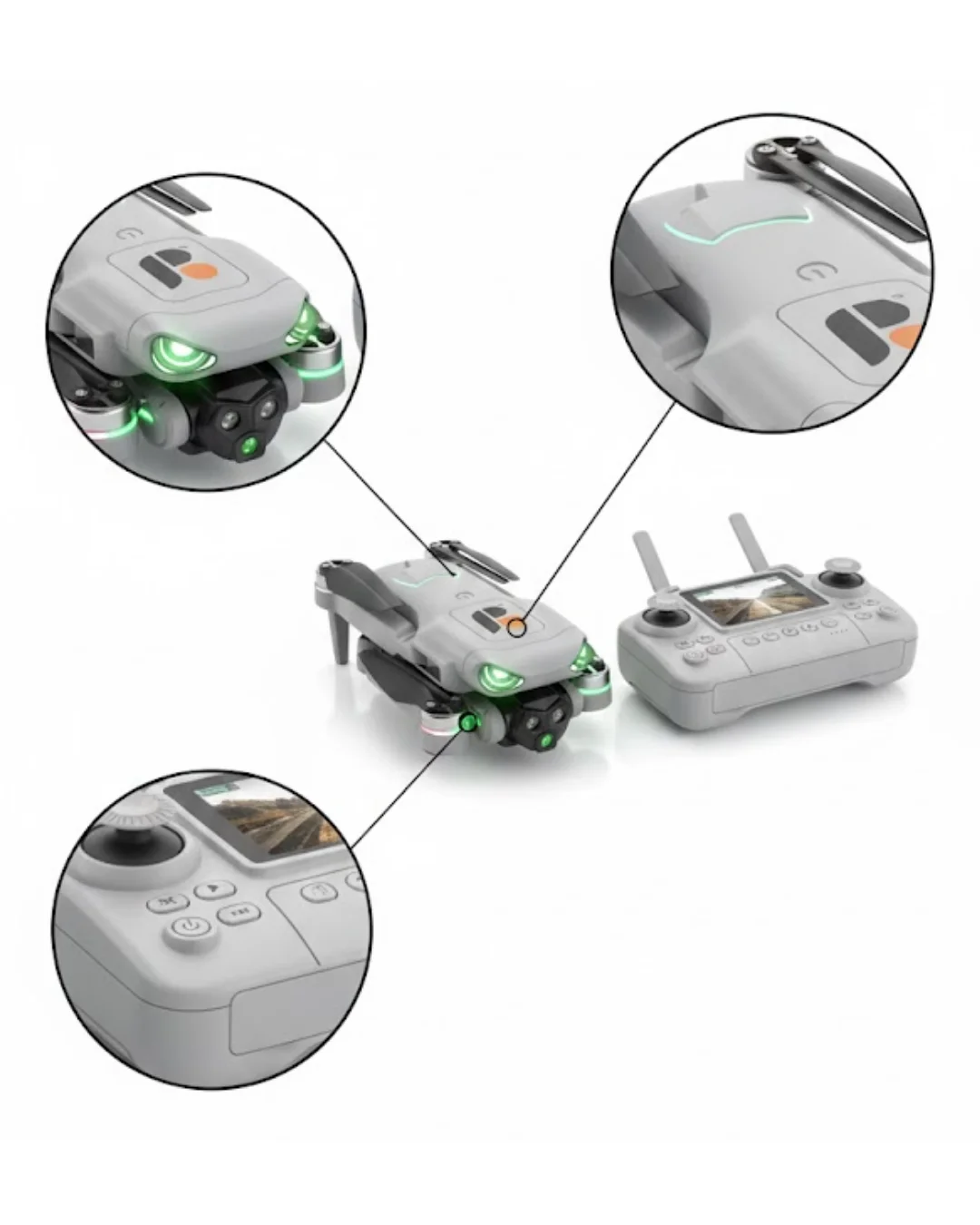 Ekranlı Kumandalı Drone Engel Algılamalı Kolay Kontrol