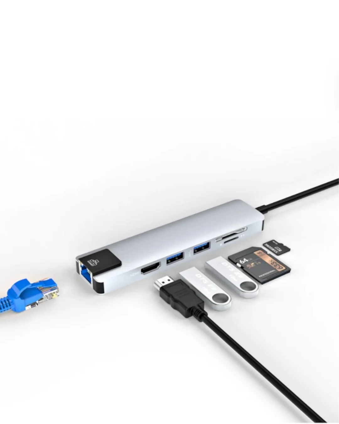 Type C Çoklu Port Hub 8 Port USB HDMI SD Kart Ethernet Adaptör