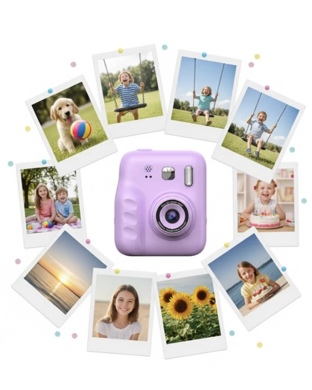Çocuk Dijital Fotoğraf Makinesi Anında Baskı ve 4 Rulo Kağıt 5 Kalem Hediye