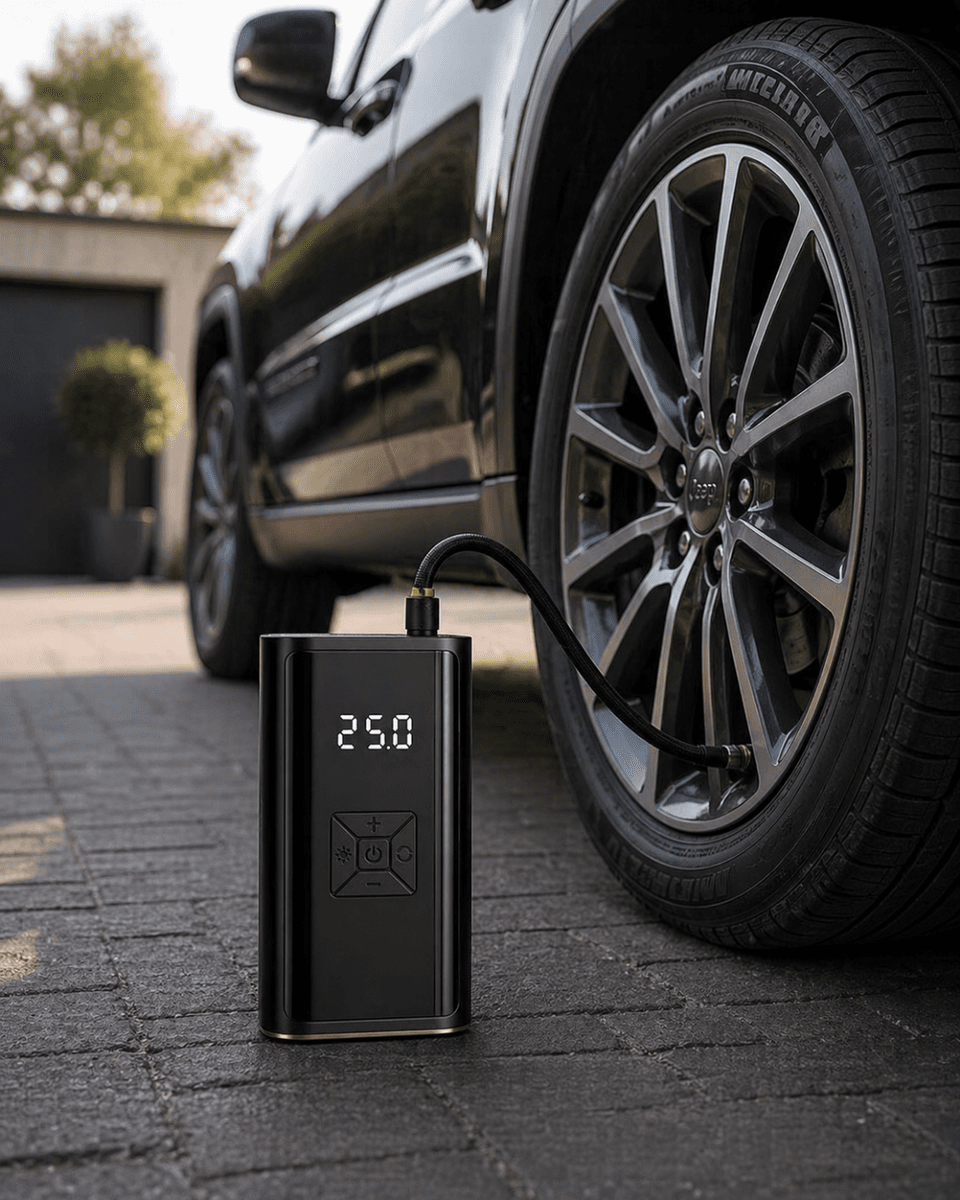 Dijital Lastik Pompası Kablosuz Hava Basma Cihazı Powerbank Destekli