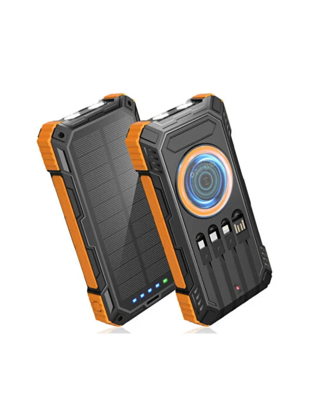 Solar Destekli Powerbank 20000 mAh Yüksek Kapasiteli Kablosuz Şarjlı Taşınabilir Batarya