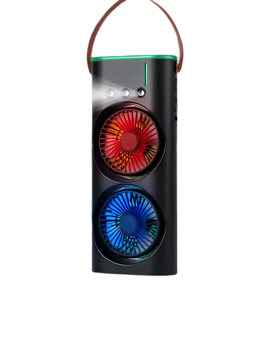 Çift Başlıklı Taşınabilir Fan RGB Işıklı Sprey Nemlendiricili Masaüstü Serinletici Fan