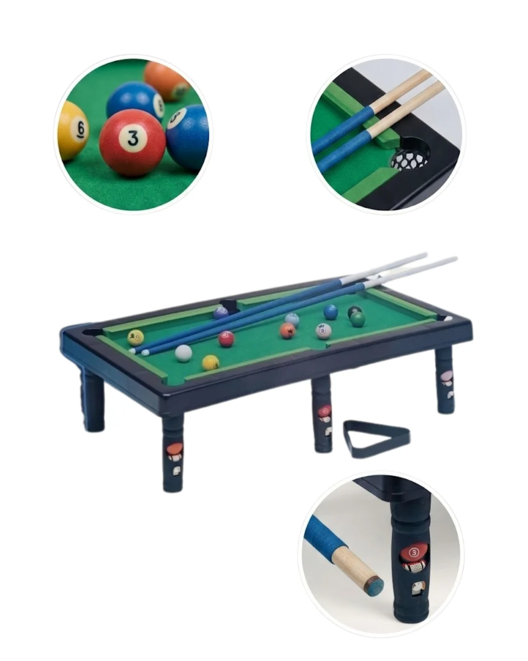 Mini Bilardo Oyunu Seti Evde Eğlenceli Masa Oyunu Çocuk ve Aile