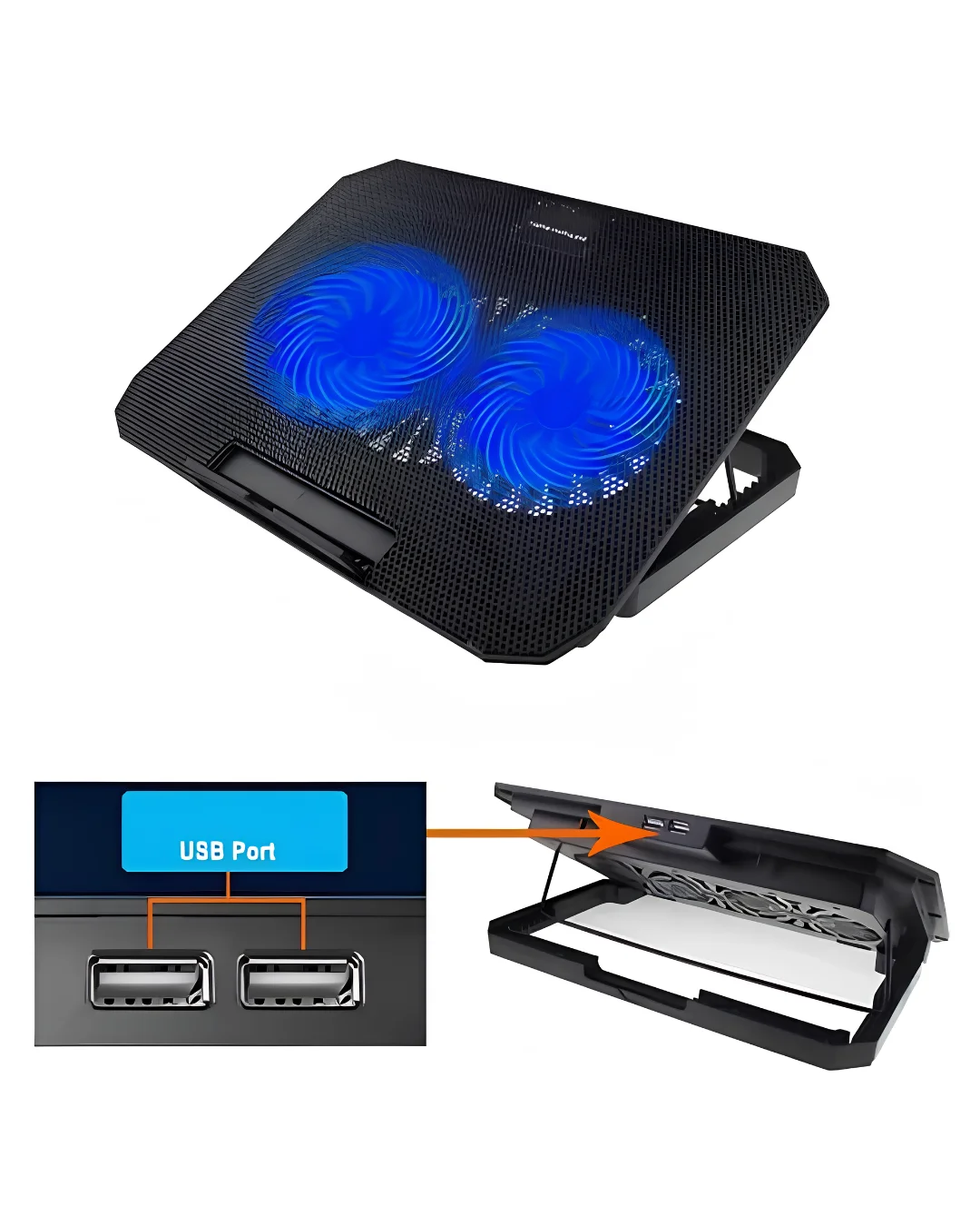 Notebook Soğutucu Fanlı Stand USB Portlu 8 Kademe Laptop Sehpası