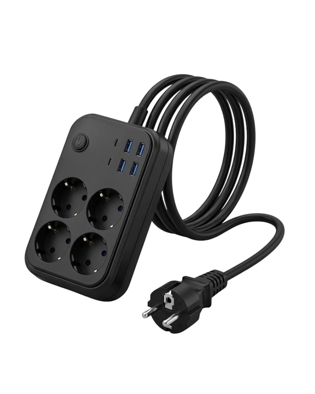 Akım Korumalı Uzatma Prizi 4 USB 2 Type C Dayanıklı ve Güvenli Tasarım