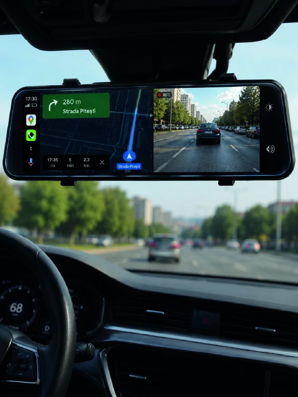 Araç İçi Multimedya Ekranı Çift Kameralı Ayna Carplay