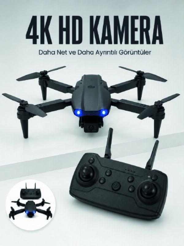 E99 Pro 4K HD Kameralı Katlanabilir Drone APP Kontrollü Uzaktan Kumandalı Mini Drone