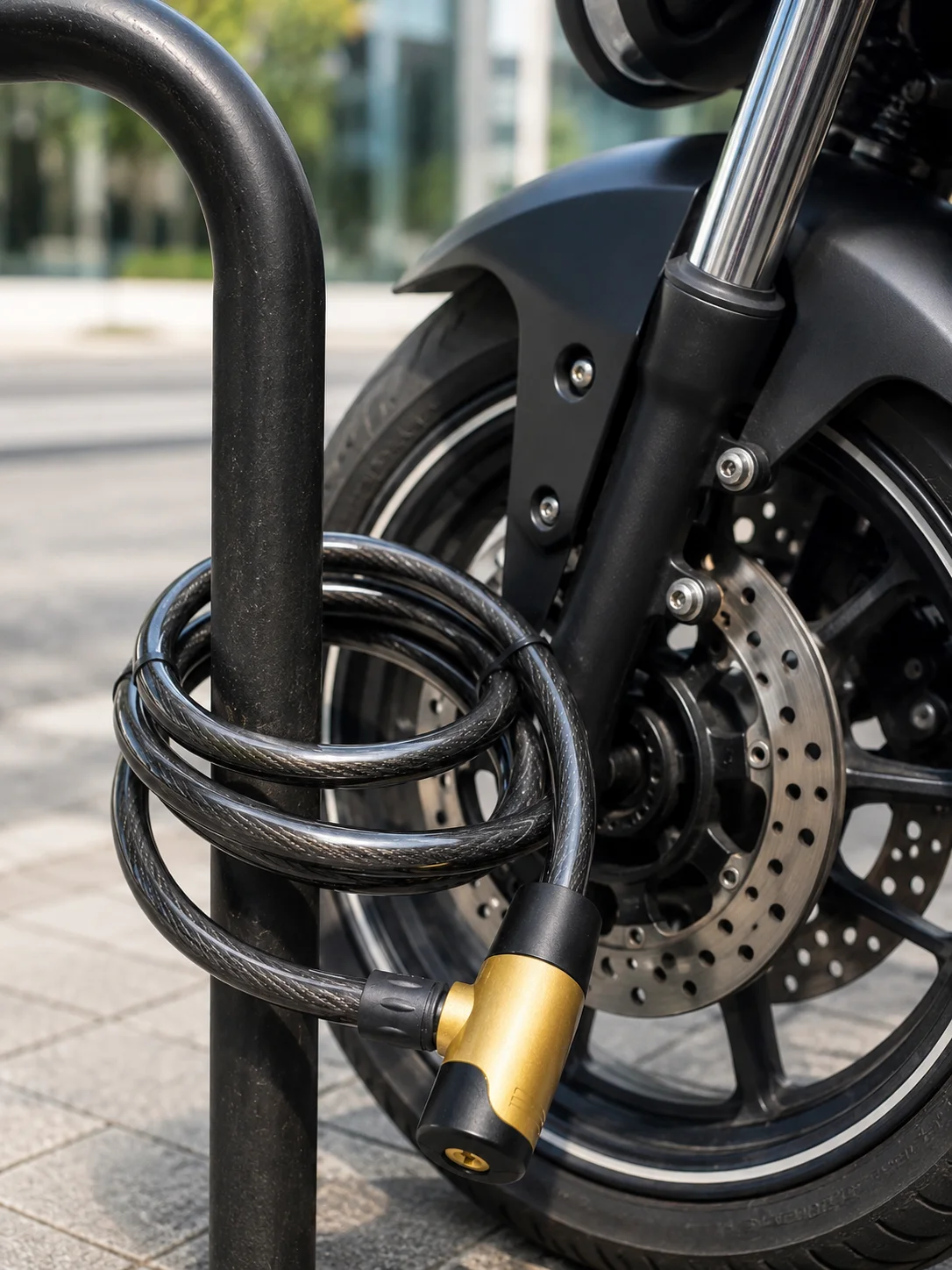 Güçlü Çelik Halat Yapısıyla Motosiklet, Bisiklet ve Scooter İçin Güvenli Kilit