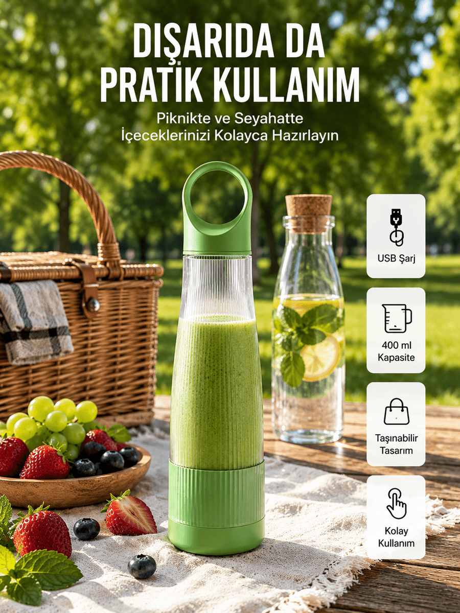 Tek Kişilik İçecekler İçin Hafif ve Taşınabilir Blender