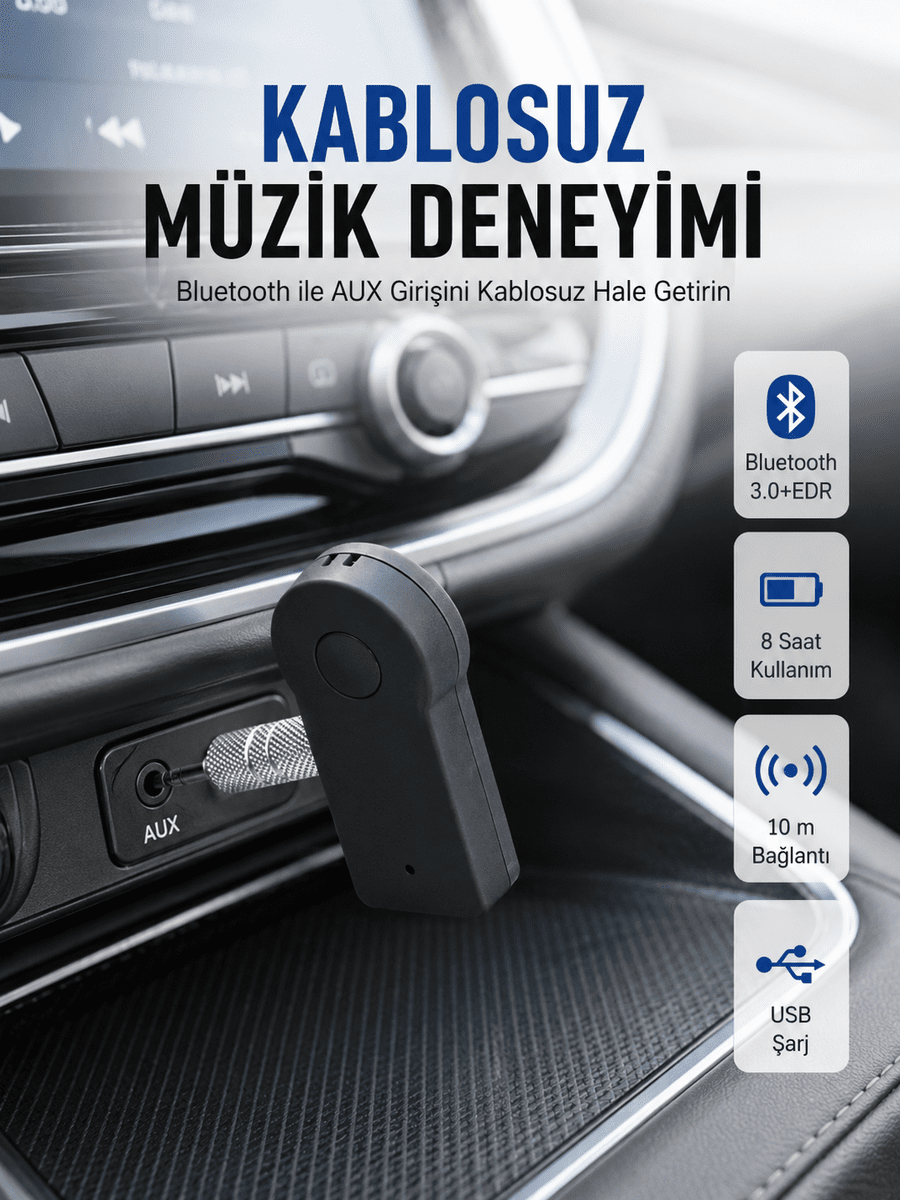 Kablosuz Bağlantı ile Müzik ve Görüşme Araç Kiti