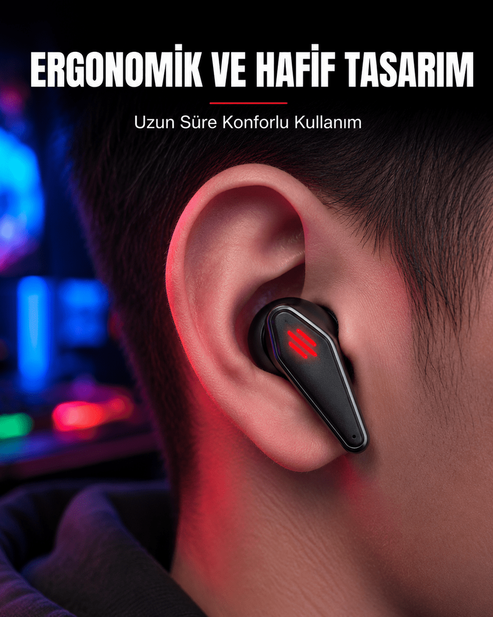Led Işıklı Kablosuz  Kulaklık Ergonomik Tasarım Yeni Nesil