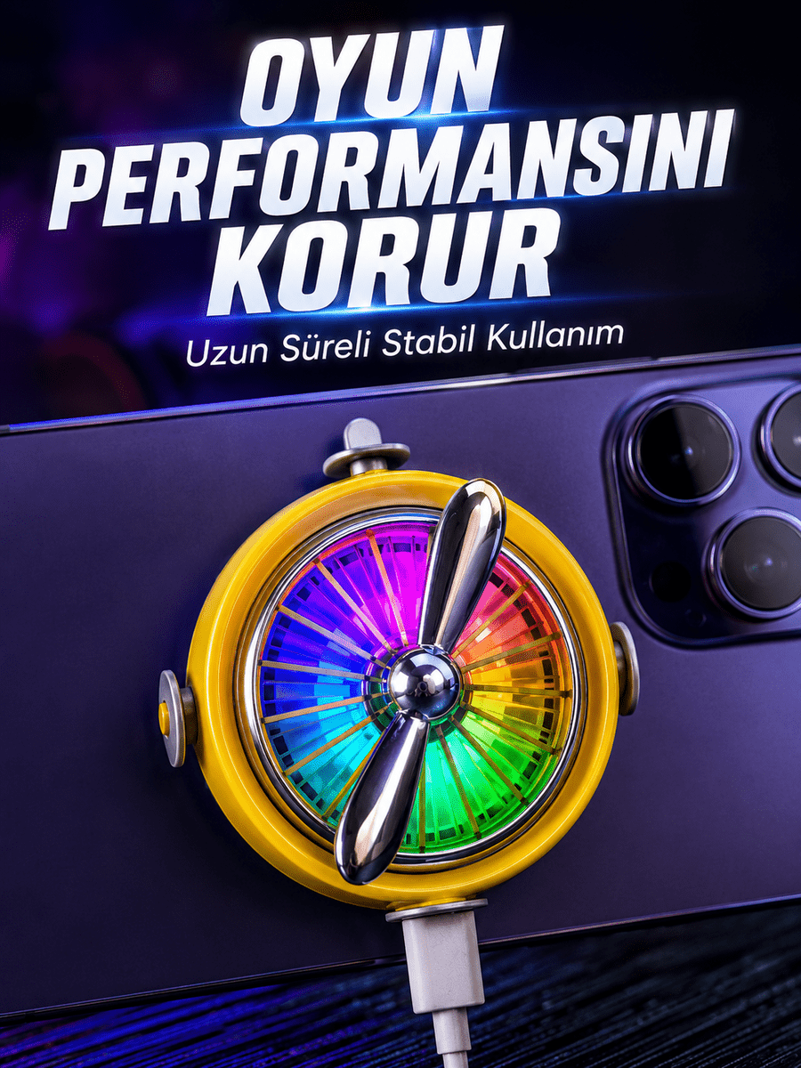 Telefon İçin RGB LED Manyetik Soğutma Fanı