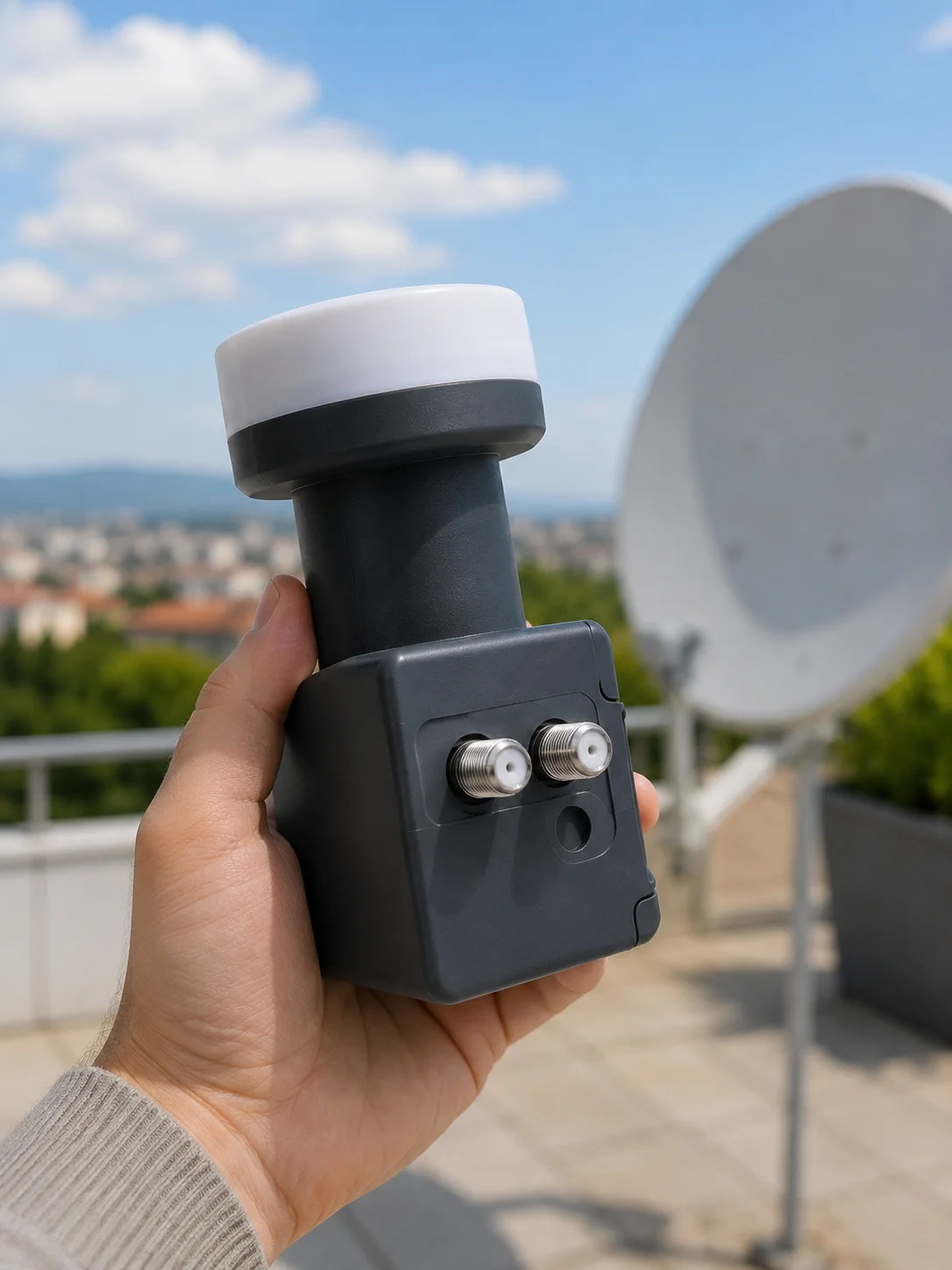 Twin LNB Çift Çıkışlı Uydu Anten LNB 4K Ultra HD Ku Band 0.1 dB