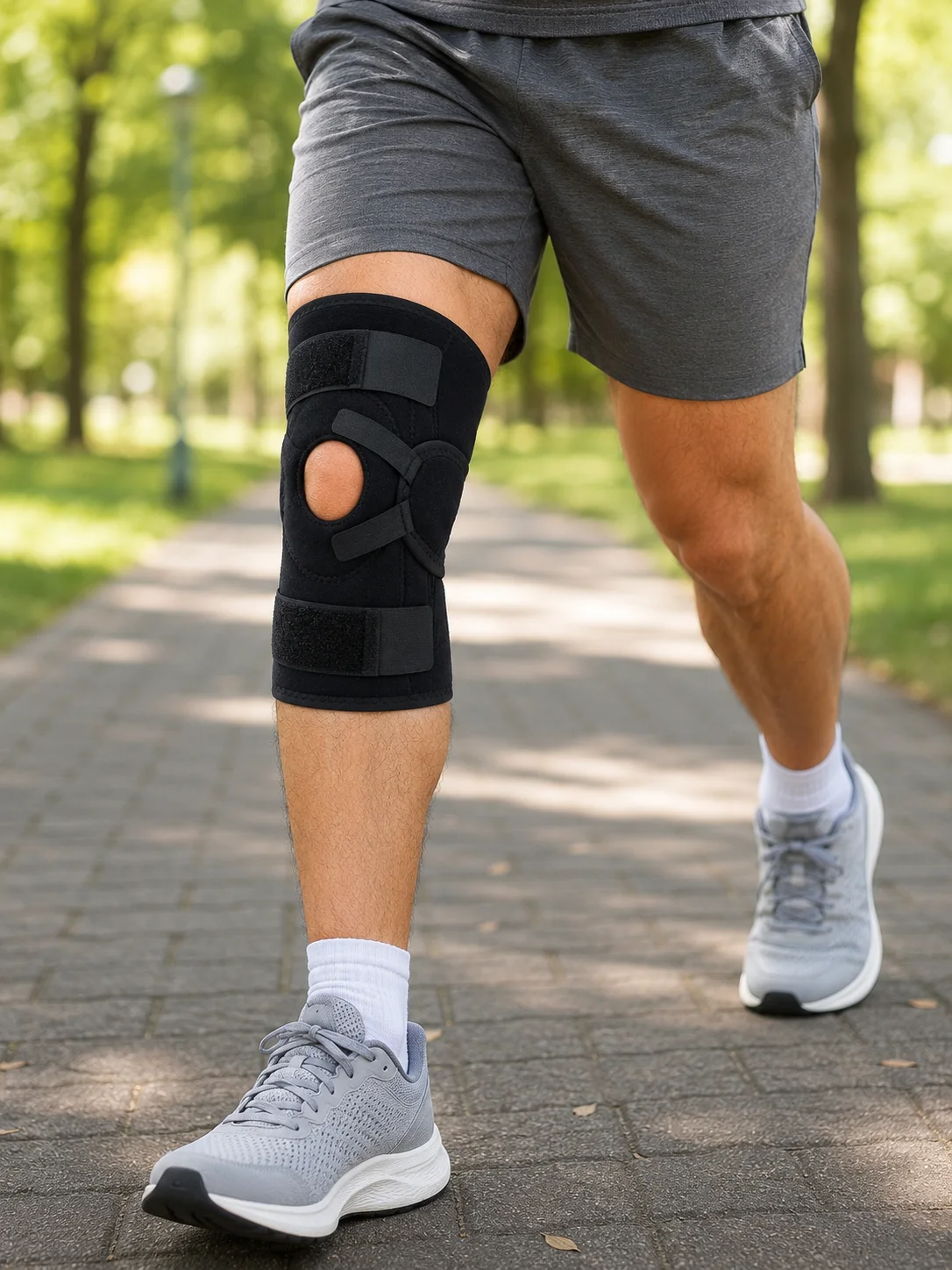 Yan Destekli Ligamentli Dizlik Açık Patella Ayarlanabilir Spor ve Günlük Kullanım