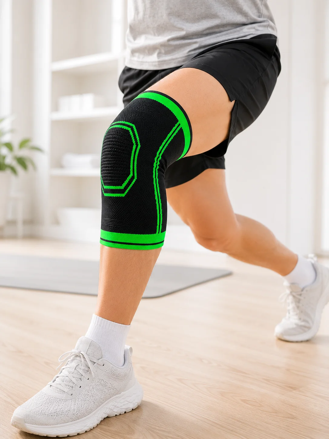 Diz Destekleyici Örme Dizlik Esnek Nefes Alabilen Spor Fitness Yürüyüş Dizliği