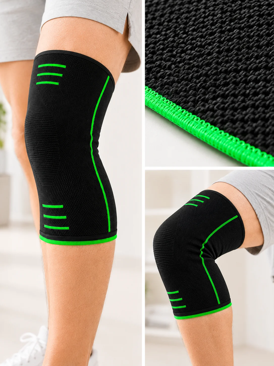 Nefes Alabilen Örme Dizlik Esnek Yapılı Spor ve Egzersiz Dizliği