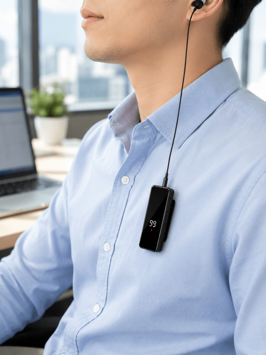 Dijital Ekranlı Bluetooth Kulaklık Tek Kulaklıklı Klipsli Kompakt Tasarım