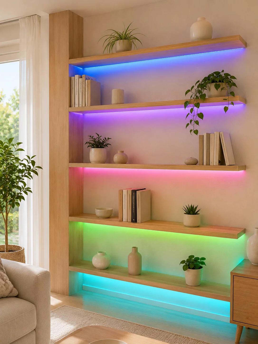 5 Metre Kumandalı RGB LED Şerit 2835 SMD Dekoratif TV Oda Masa Arkası Aydınlatma