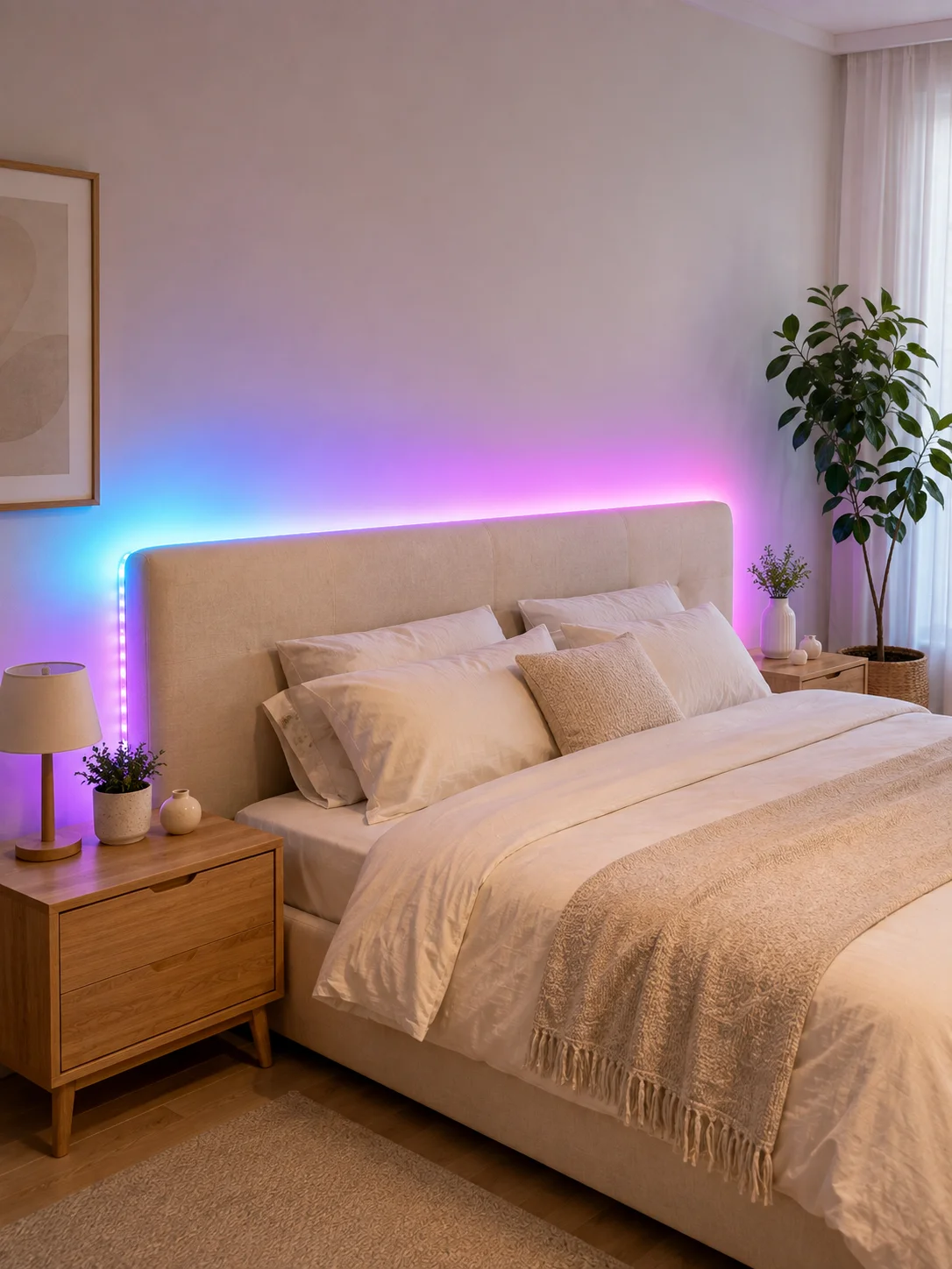 RGB Şerit LED 5 Metre 12V 2835 SMD Kumandalı Renkli Oda ve Ev Aydınlatması