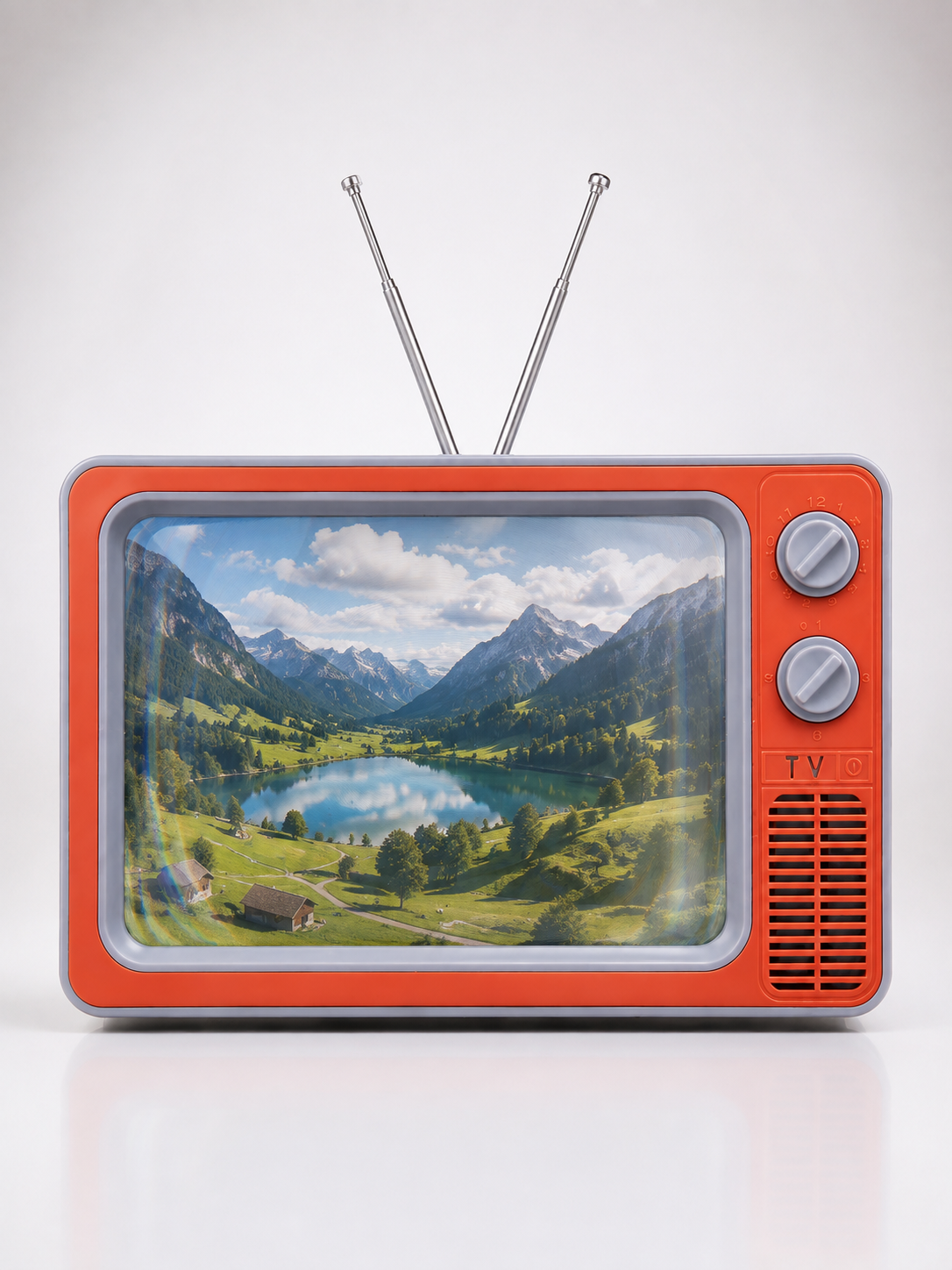 Telefon İçin 12 İnç Ekran Büyütücü Retro Televizyon Tasarımı HD Film İzleme Katlanabilir Stand