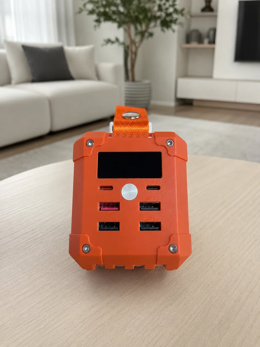Kamp ve Seyahat İçin 60000 mAh Powerbank 22.5W Hızlı Şarj Acil Durum Işıklı Taşıma Saplı 4 Entegre Kablolu