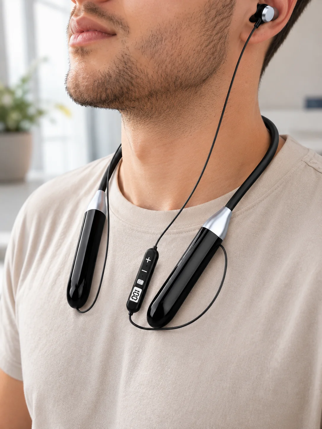 Uzun Kullanım Süreli Bluetooth Kulaklık Boyun Bantlı Mikrofonlu Kablosuz Müzik ve Görüşme Kulaklığı