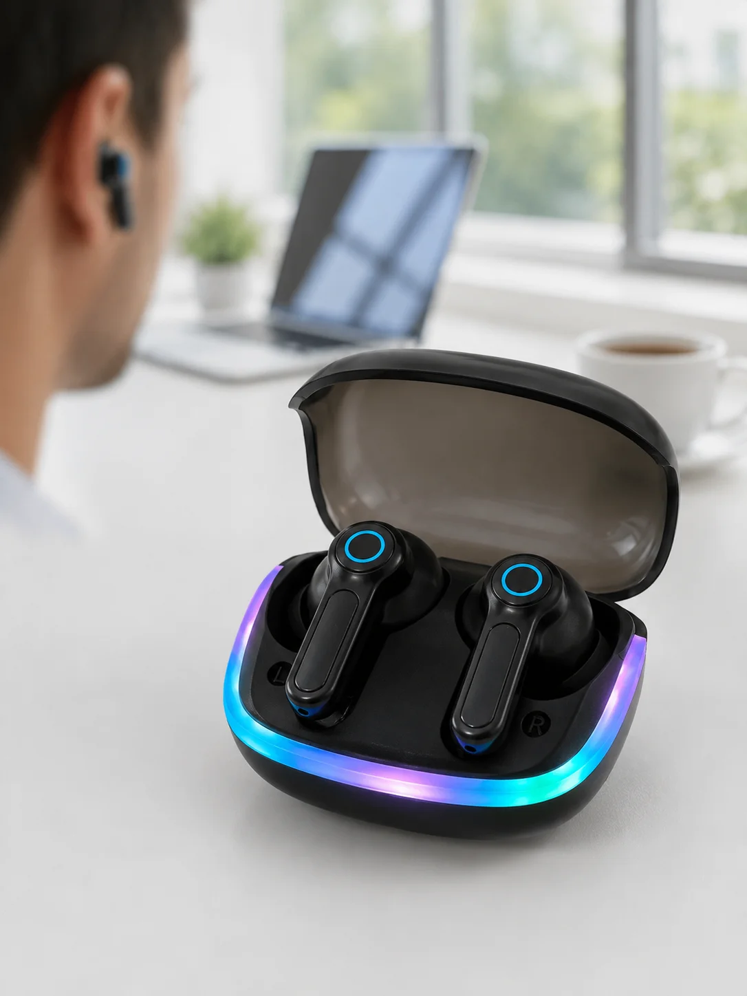 ENC Mikrofonlu Bluetooth 5.4 Kablosuz Kulaklık 40ms Düşük Gecikmeli TWS Kulaklık