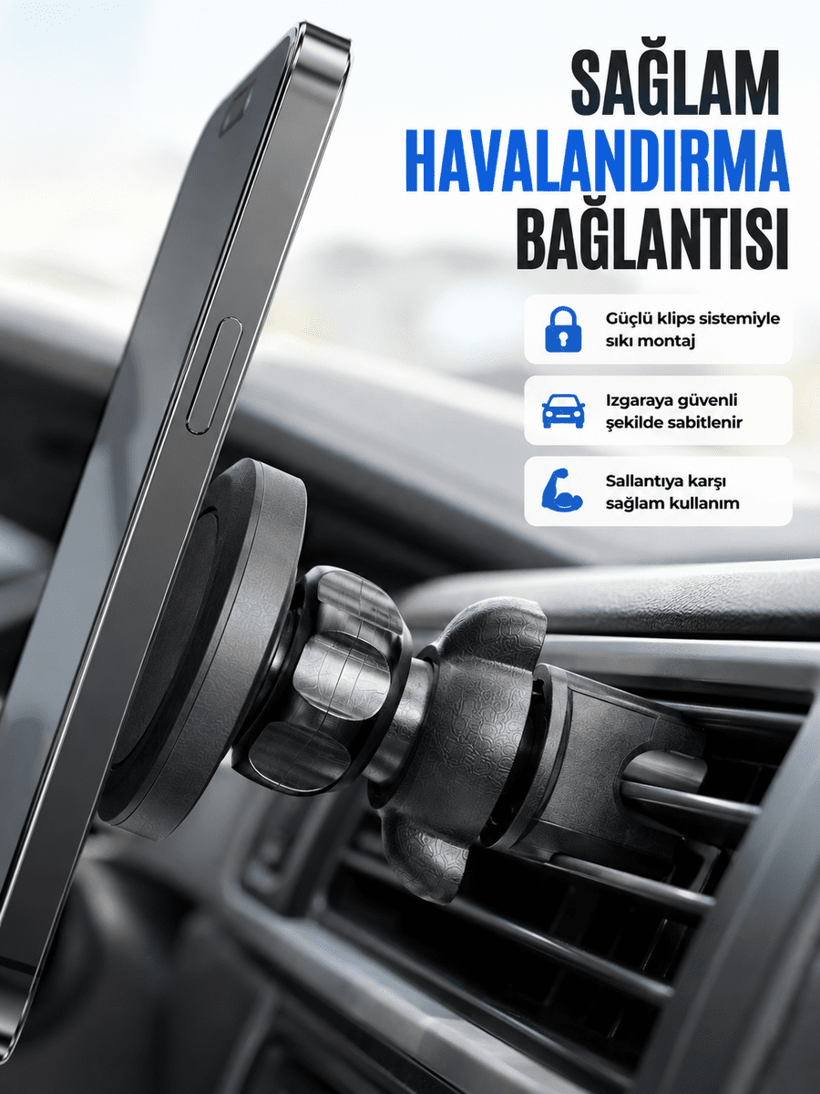 Araç Havalandırma Izgarası İçin Mıknatıslı Telefon Tutucu Stand