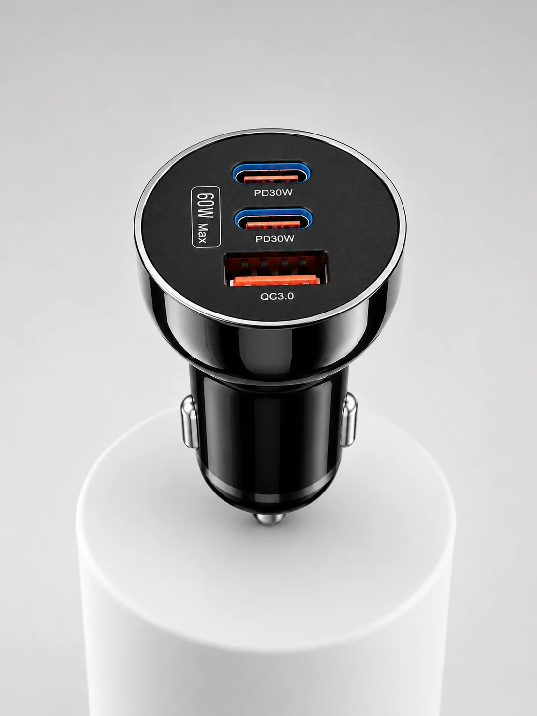 PD 30W Çift USB-C Araç Şarj Cihazı 60W Hızlı Şarj Adaptörü