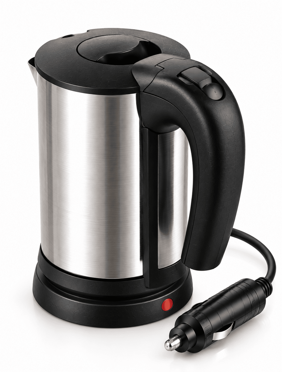 Otomobilde Kullanıma Uygun 12V Çakmak Soketli Paslanmaz Çelik Pratik Su Isıtıcı Kettle