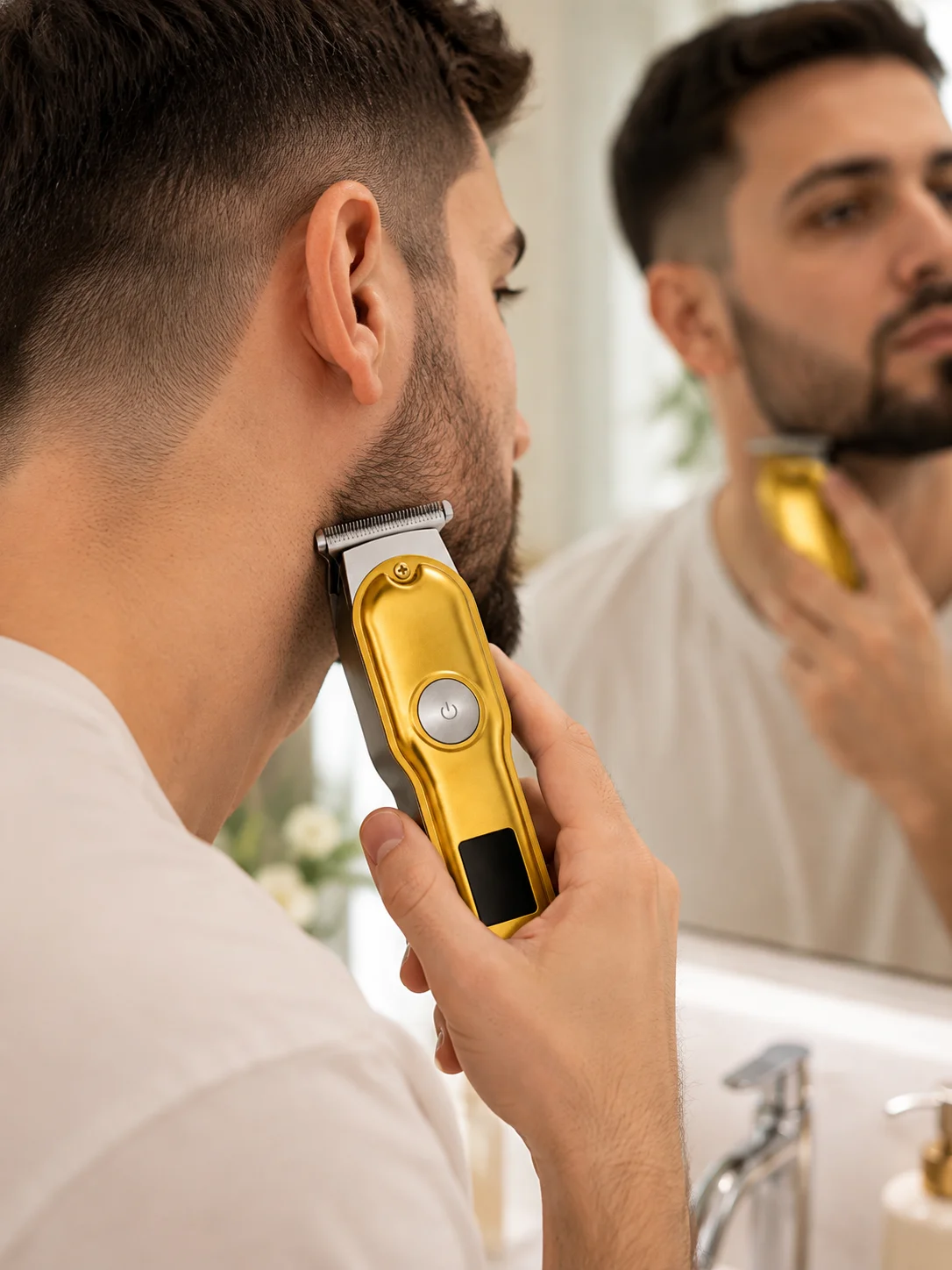 Şarjlı Saç Sakal Kesme Makinesi 1 2 3 mm Taraklı T Tipi Bıçaklı Kablolu ve Kablosuz Kullanım