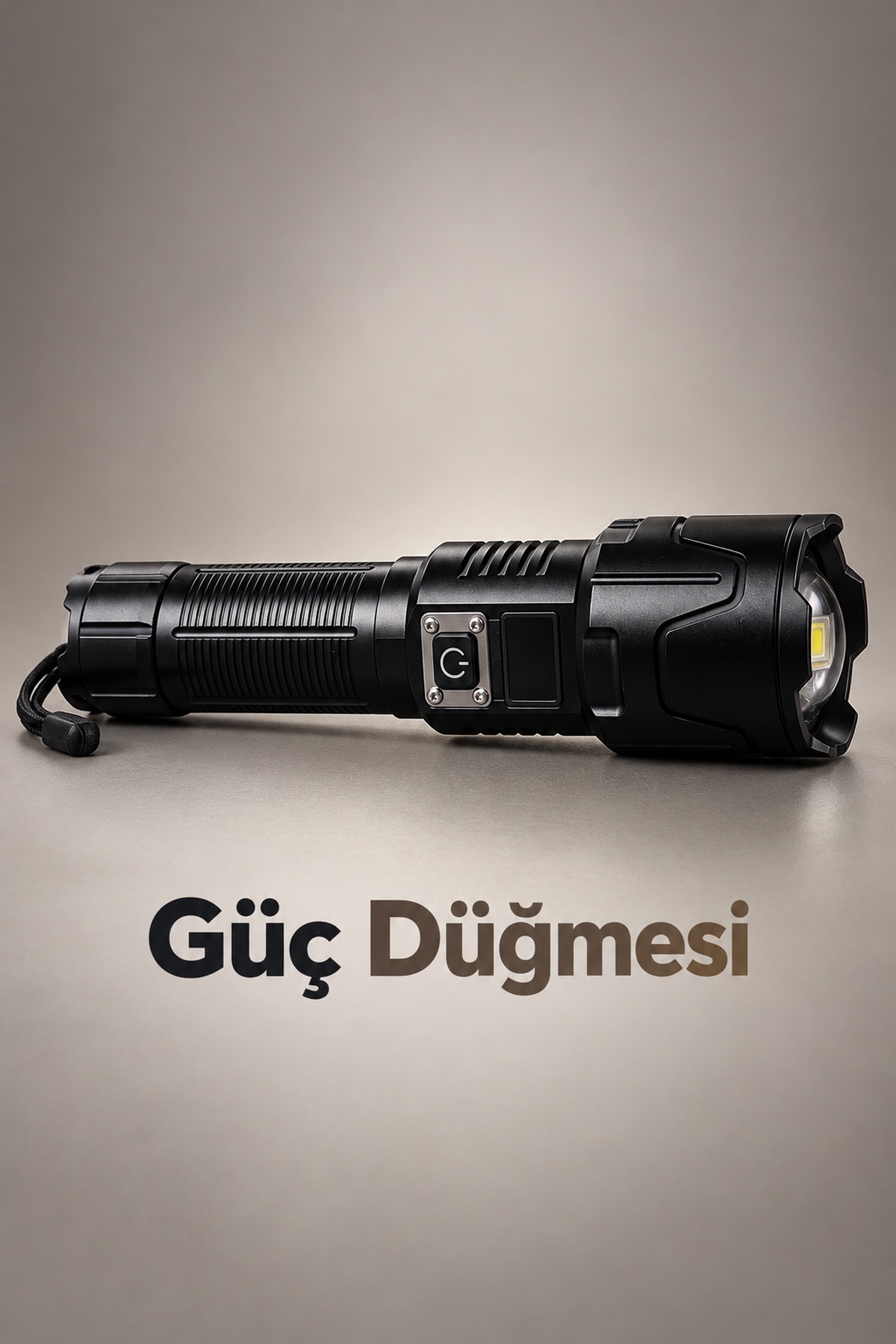 Dijital Göstergeli LED El Feneri Type C Şarjlı Teleskopik Zoom Özellikli