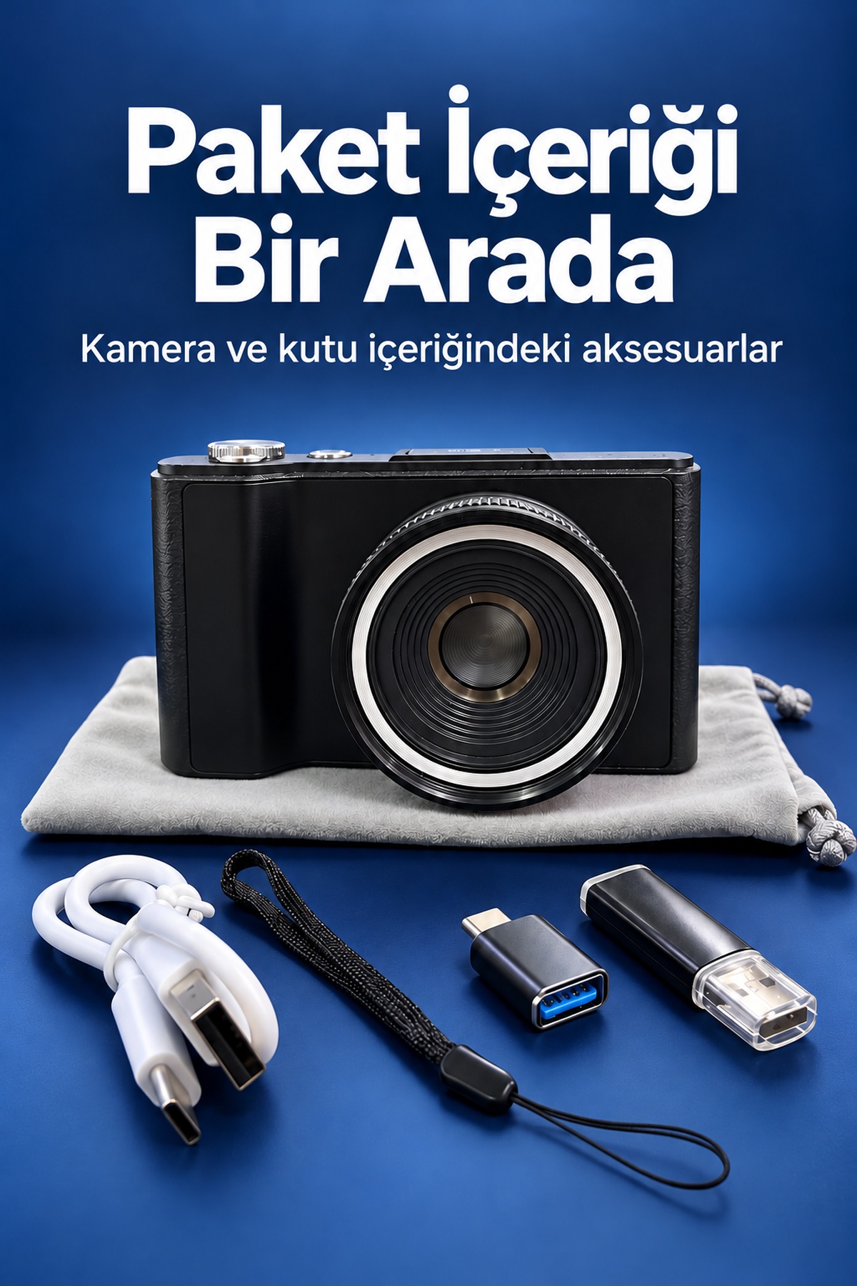 İçerik Üretimi İçin 4K Video Kamera Otomatik Odaklama ve Katlanabilir Ekran
