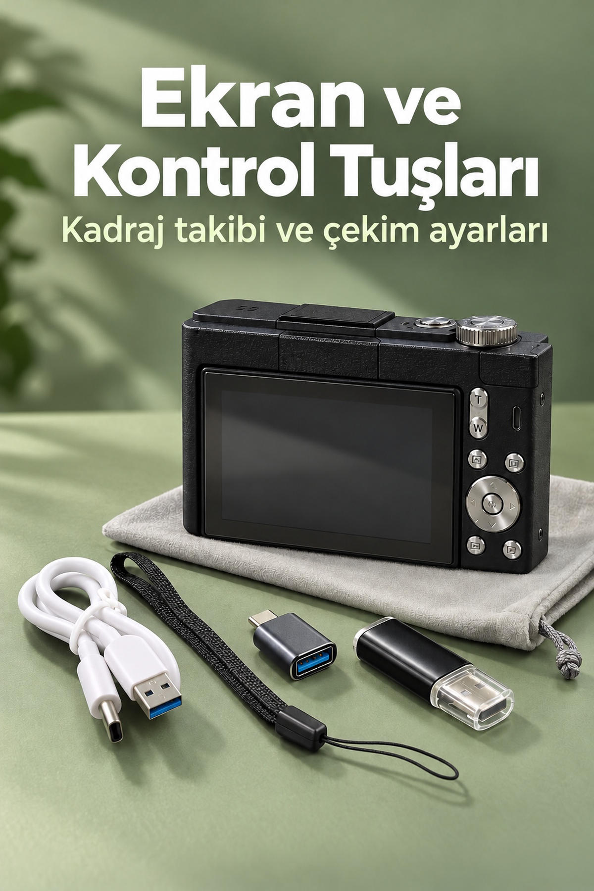 Katlanabilir Ekranlı 4K Vlog Kamerası Otomatik Odaklamalı Dijital Fotoğraf Makinesi