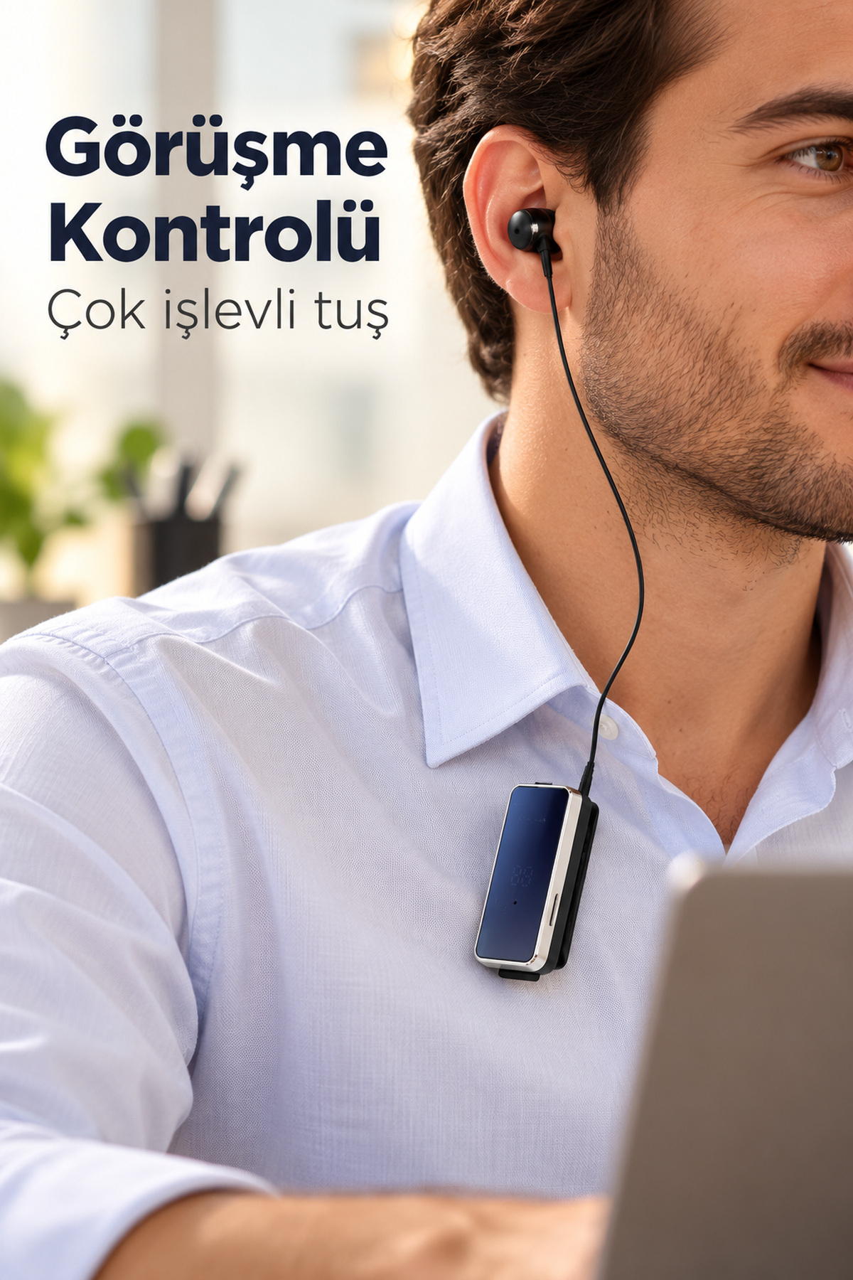 Klipsli Bluetooth Kulaklık Şarj Kablolu ve Yedek Uçlu