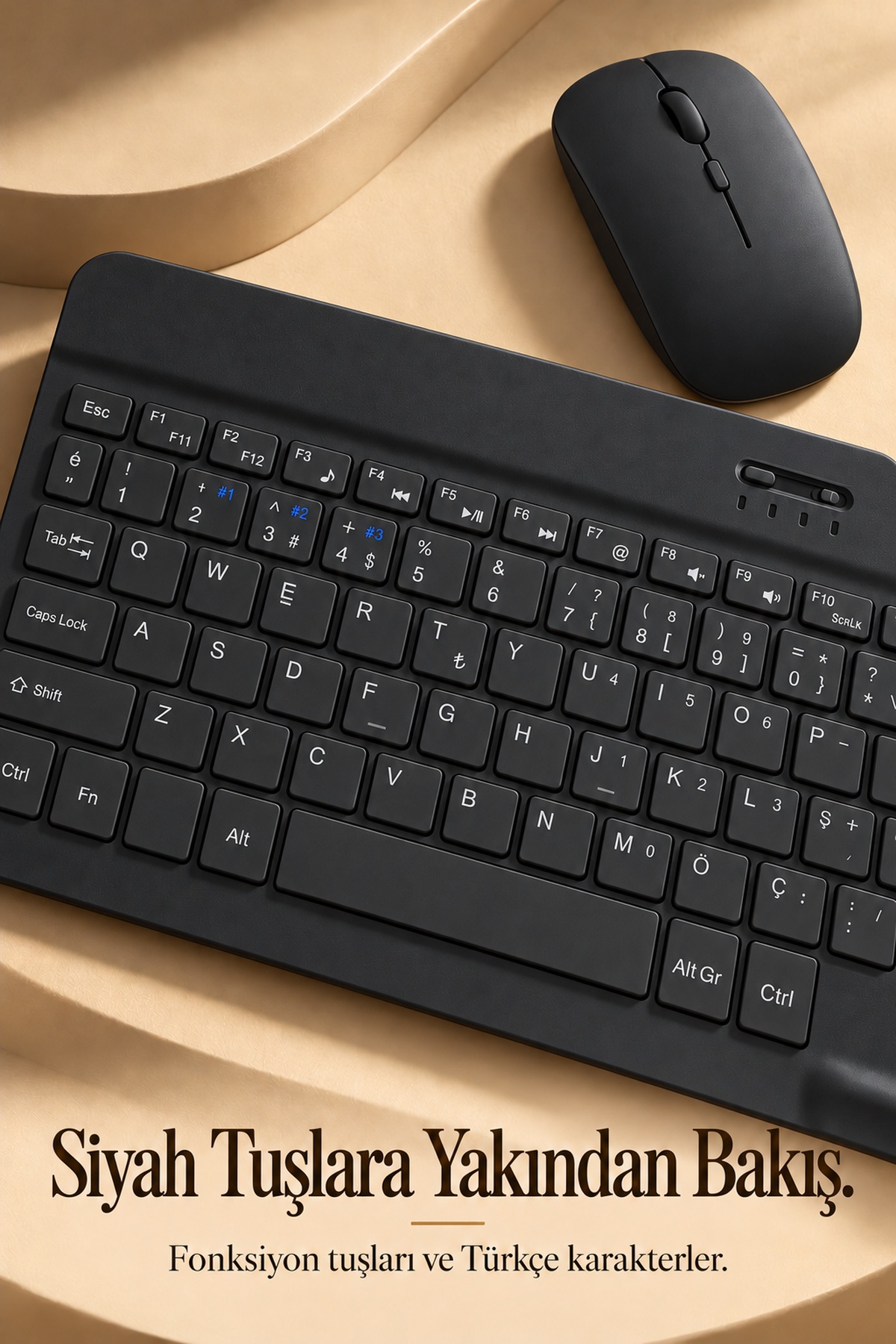 Beyaz Klavye Mouse Seti USB Alıcılı Kablosuz Bağlantı