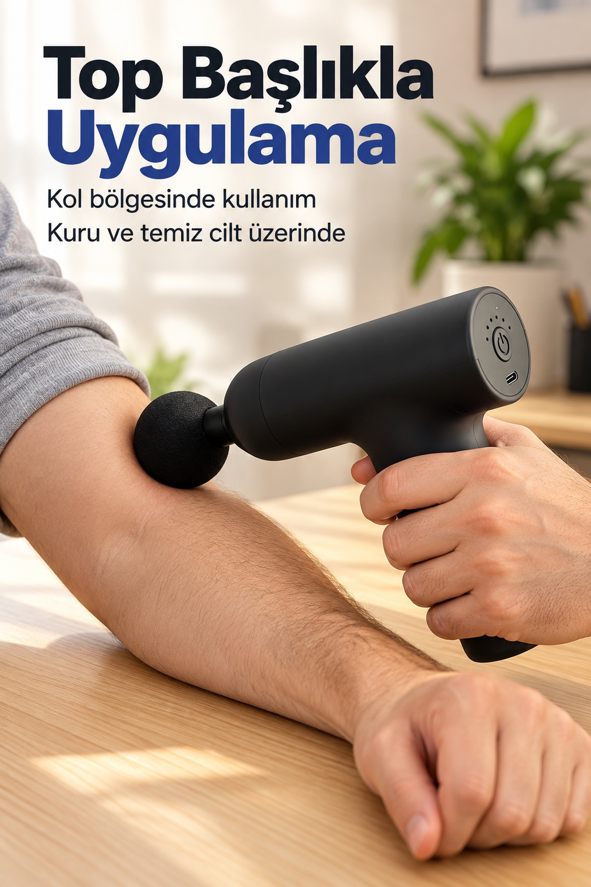 Masaj Tabancası Açma Kapama Düğmeli ve Işıklı Göstergeli
