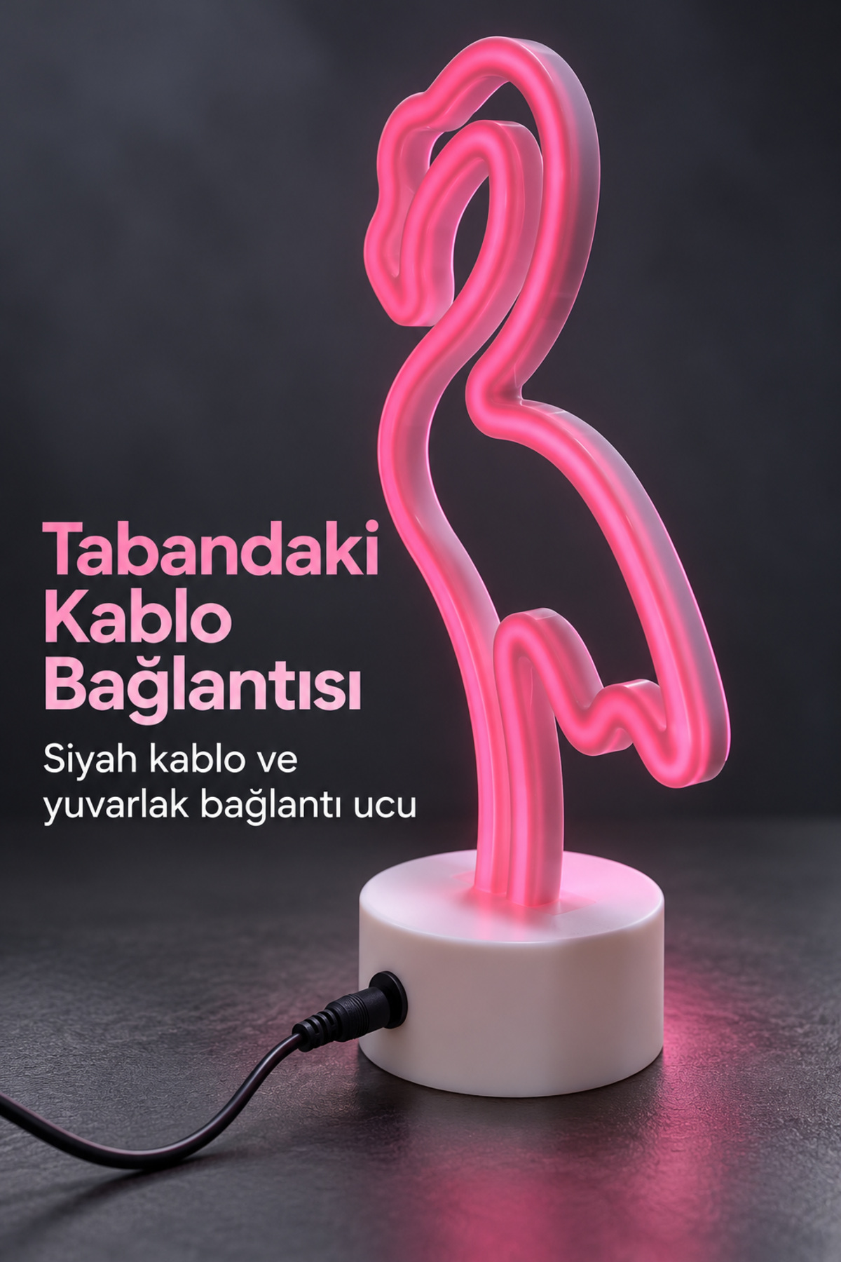 Flamingo LED Lamba USB Kablolu Beyaz Gövdeli