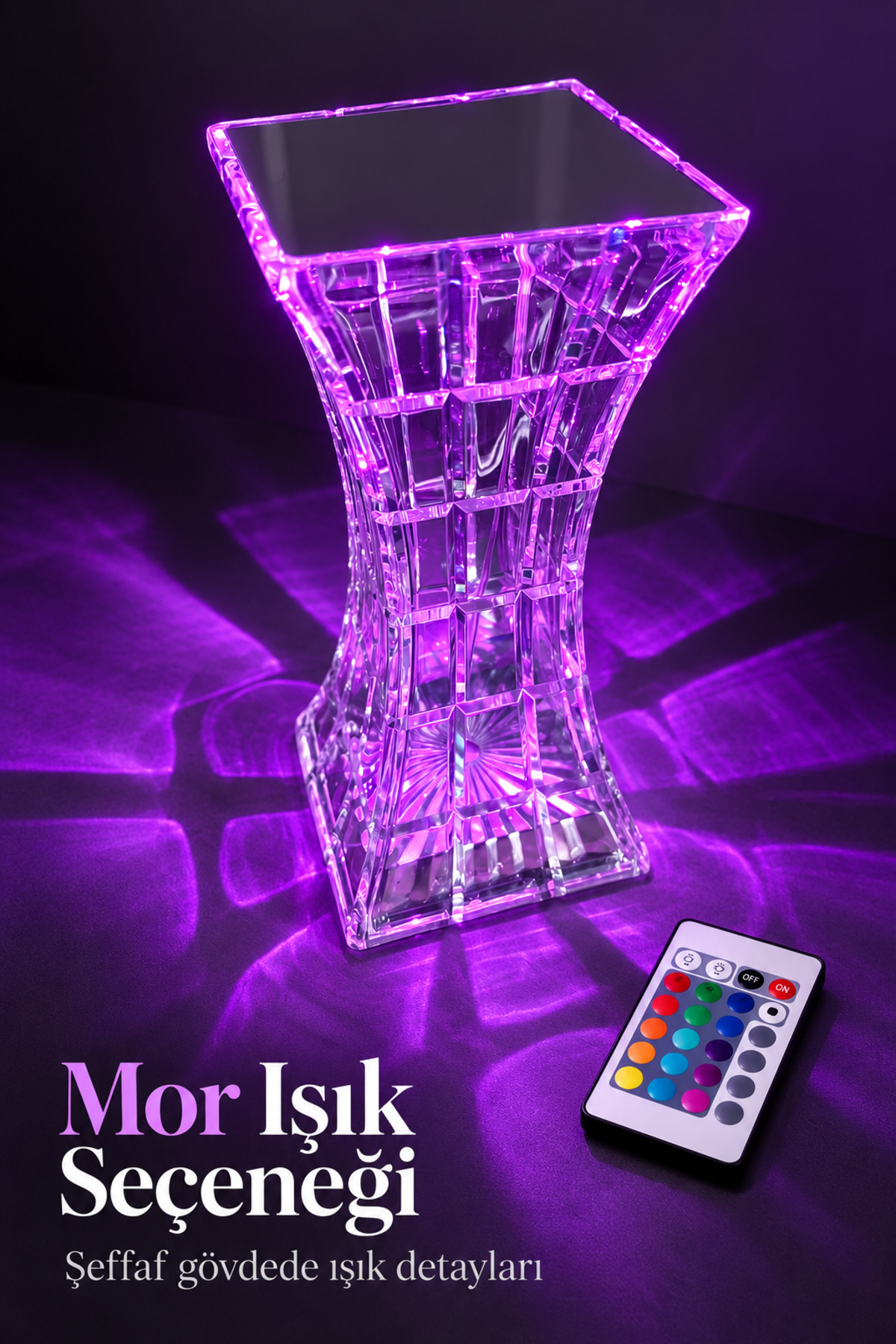 Geometrik Gövdeli Parlaklık Ayarlı LED Masa Lambası