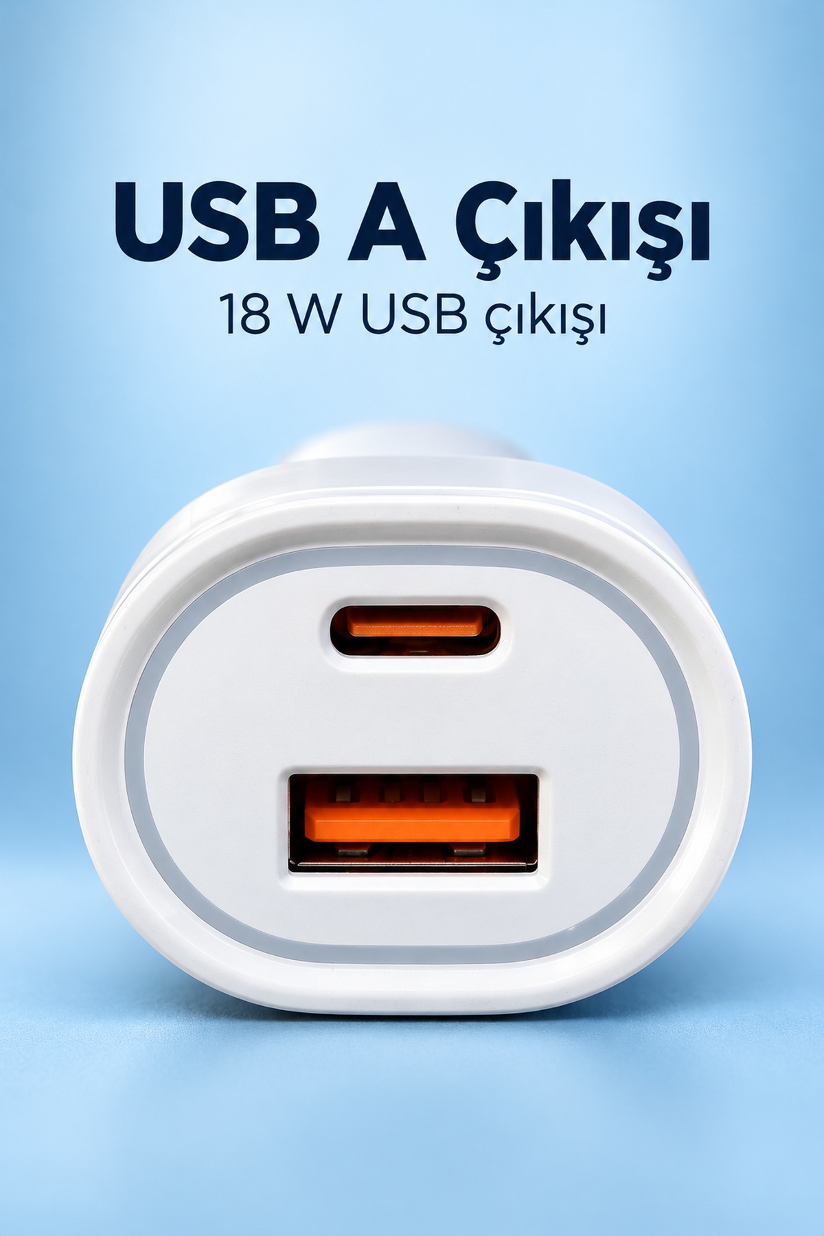 Type C ve USB A Çift Çıkışlı Araç Şarj Aleti